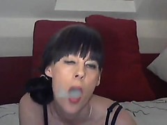 Sexy British MILF wants to turn you on by having a cigarett