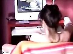 Lonely wife masturbates to porn while the husband is at work