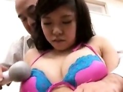Sexy girl with big tits and a divine ass is made to cum by